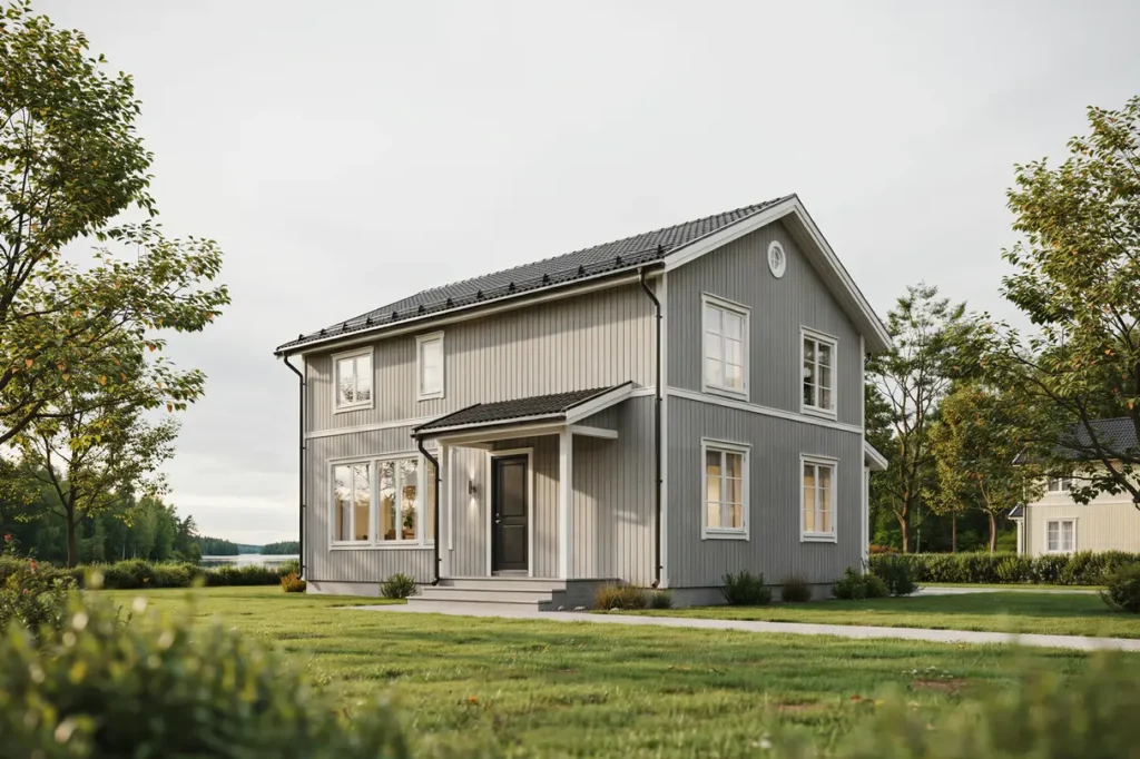 panelbyte och m lning av tr fasad p villa i malmsj n gr dinge